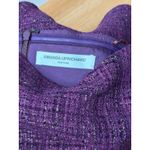Amanda Uprichard  Mini Dress Women Small Purple Metallic Tweed Belted Night Out Photo 4
