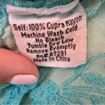 Johnny Was  Teal Floral & Geometric Embroidered Crochet Trim Cupro Tunic Size S Photo 5