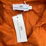 Never A Wallflower Elastic Sleeve Dress Blue Plaid Printed Cotton Orange Size XS Photo 2