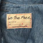 We The Free Free People  Wild Dreams Blue Distressed Snap Up Denim Shirt Photo 2