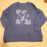 Aerie  Navy Checked Out Crewneck Sweater Photo 0
