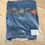 POL 🆕 Denim Embroidered Floral Skater Mini Shirt S🆕 Photo 9