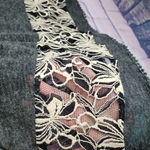 Anthropologie  A'REVE CHARCOAL GRAY OPEN LACE TUNIC BOHO BLOUSE S Photo 5