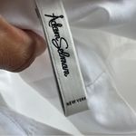 Adam Selman  | White Pearl Embellished Cropped Tie Front Button Down Blouse Sz M Photo 9