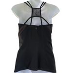 Ellie  Black fitted built in bra crisscross straps athletic tank Photo 1