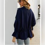 Frye Navy Blue Casual Jacket with Elastic Waist fit L Photo 5