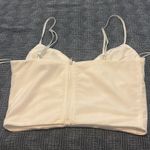 Blue Blush  Cropped White Corset Bra Top Small Photo 2