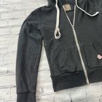 Cali Love Heritage Gray Zip Hoodie Women’s Large Fleece Lined Casual Sweatshirt Black Photo 6