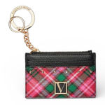 Victoria's Secret  Plaid Card Holder - Black, Pink, and Green Photo 0