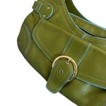 Franklin Covey Full Grain Leather Purse Handbag Green Shoulder Bag Front Pocket Photo 4