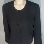 Harvé Benard Harve Benard collarless black 3 button blazer jacket woman’s size 12 vintage Photo 1