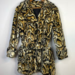 Vintage 60s 70s Glenbrooke Mod Velvet Faux Fur Leopard Ocelot Belted Jacket Coat Multiple Size M Photo 0