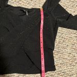 1. State  Cropped Textured Wrap Top Black Glitter Shimmer- Size Small Photo 5