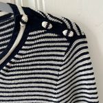 J.Crew Blue & White Striped Nautical 100% Wool Long Sleeve Crewneck Top XSMALL Photo 1