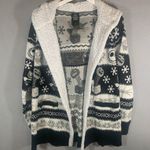 Disney The Nightmare Before Christmas Fair Isle Sherpa Open Cardigan Ladies Sz Med Photo 2