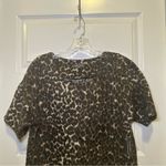 NWT Lord & Taylor Animal Print Faux Fur Boxy Short Sleeve Top Size PS Black Photo 6