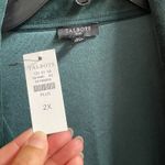 Talbots Plus Green Velour Open Front Blazer Jacket 2X New Photo 2