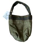 Handmade from The Heart women's olive green plaid handmade handbag with pocket Photo 1