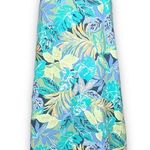 Talbots Skirt Multicolored Blue Tropical Leaf Pattern Lightweight Linen Blend Photo 9