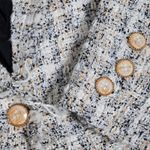 POL  Tweed Fringe Blazer Jacket Women's Size S Multi Color Button Front‎ Photo 4