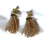BaubleBar  Pave Crystal Pale Pink Beaded Tassel Drop Earrings Photo 1