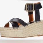 ALOHAS NWB  Kailua  Black  Platform Wedge Leather Espadrille Sz 39 /8.5 1699 Photo 1