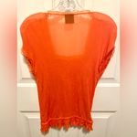 Free People  orange peasant top with lace and ruffle trim Photo 4