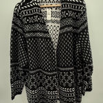 Talbots  Fair Isle Cardigan Sweater 3XP Black White Open Front Nordic Knit Photo 0