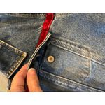 Cruel Girl Western Cowgirl Blue Jean Jacket Women Large Velvet Retro Y2K Grunge Stains Photo 13