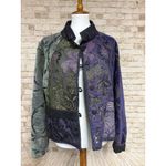 Mary Lynn O’Shea Hand Woven Jacket Women Medium Jacquard Purple Patchwork Floral Photo 1