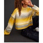Pilcro Anthropologie  Cropped Mock-Neck Sweater Yellow Grey Size S Photo 4