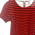 J.Crew Size Medium Red Striped Exposed Zipper Tshirt Dress Photo 2