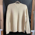 Tommy Hilfiger Women's Medium Tan V-Neck Sweater Collegiate Preppy Office Photo 3