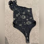 Carbon 38 Cosmic Celestial One Shoulder Bodysuit Black Size XS Photo 5