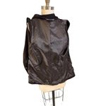 Carlisle VTG  Dark Brown Suede Sleeveless Vest Sz 14 L Gold Zippers Snaps Photo 6