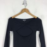 SER.O.YA Irene Black Off Shoulder Cut Out Bodycon Midi Dress Small Emo Goth Photo 4