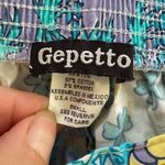 Vintage Gepetto Patchwork Floral Palm Tree Print Cropped Pants S Blue Photo 7