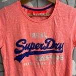 Superdry  MEDIUM Orange Tee Shirt T-Shirt Fitted Short Sleeve Japanese Glitter Photo 2
