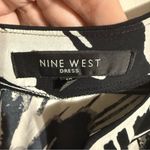 Nine West Black and White Long Sleeve Dolman Sleeve Dress Photo 3