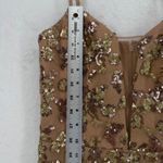 Dress the Population Marie Gold Nude Sequin Embellished Formal Maxi Dress Small Photo 3