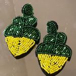 Erika Williner Designs Rice Bead Fruit Lemon Earrings Green Photo 1