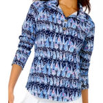Lilly Pulitzer  UPF 50+ Captain Round Hem Popover Sailboat Pullover Sweatshirt S Photo 0