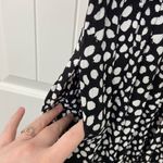 ZARA NWOT Trafaluc by  women’s black white dotted tie waist sleeveless mini dress Photo 2
