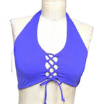 l*space L* Sensual Solid Silver Lining Bikini Top Purple Size Large Photo 0