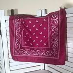 Paisley Pattern Bandana Handkerchief Lightweight Cotton Burgundy Unisex One Size Red Photo 8