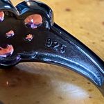 Natural Raspberry Garnet Black Rhodium Over Sterling Silver Ring Size 8 Photo 5