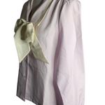 Vintage Button Up Secretary Blouse M Lilac Purple Pussy Bow Long Sleeve Collar Size M Photo 2