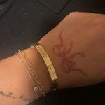 24k Gold plated Small Paperclip texture link Bracelet Photo 3