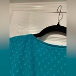 Reba NWT  Size L Turquoise Swiss Dot Lace Sleeveless Midi Dress Asymmetrical Hem Photo 8