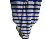 Lauren Ralph Lauren White Blue Port Nautical Striped Lace Up One Piece Swimsuit Size 10 Photo 6
